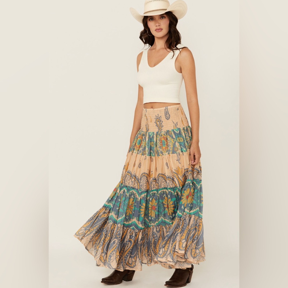 FREE PEOPLE WOMEN'S SUPER THRILLS FLORAL PRINT MAXI SKIRT